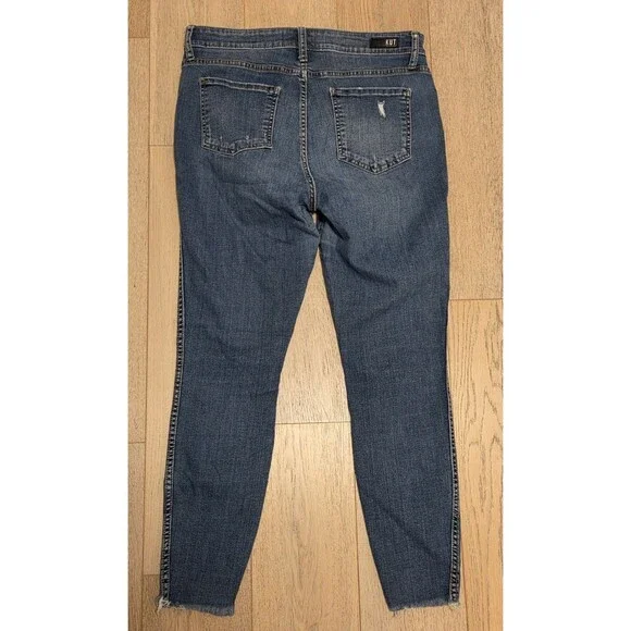 KUT From The Kloth Jeans Womens 12 Button Fly High Rise Raw Hem Ankle Stretch - Picture 2 of 12